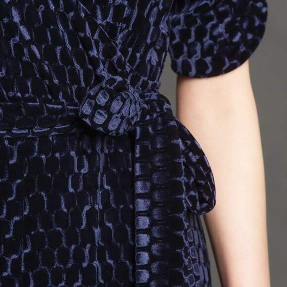 Eva Franco Catalina Navy Stretch Velvet Jumpsuit - Picture 5 of 6